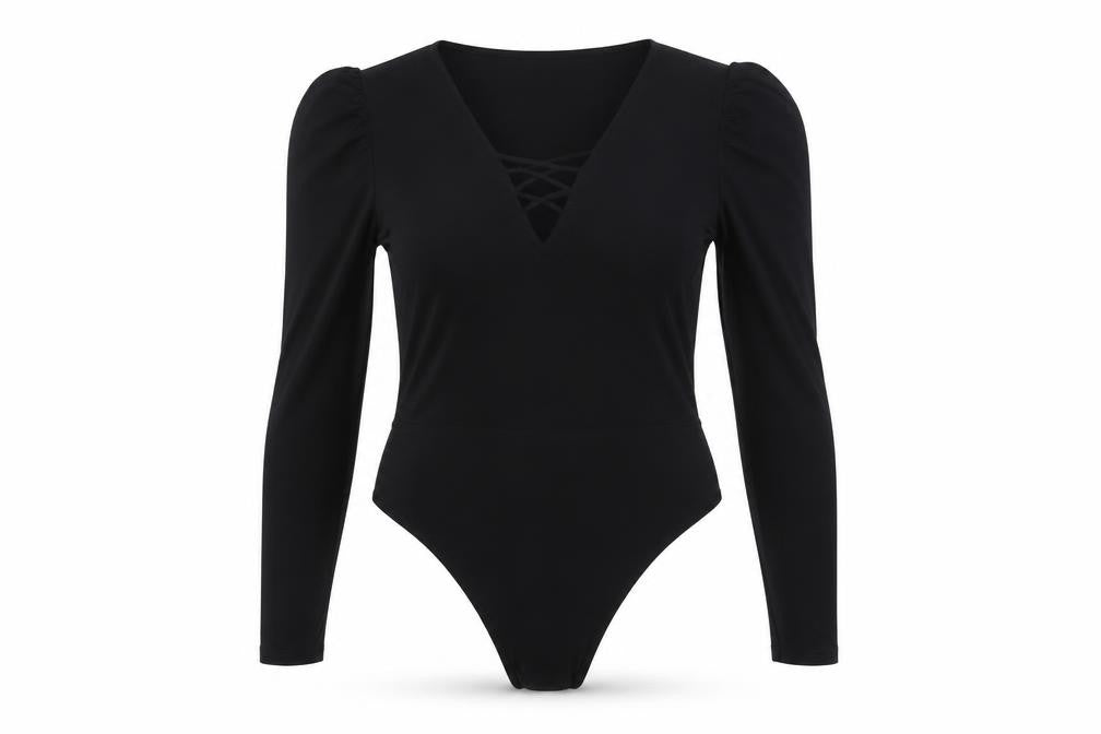 Womens UK Size 16 Quiz One-Piece Black Bodysuit