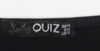Womens UK Size 16 Quiz One-Piece Black Bodysuit