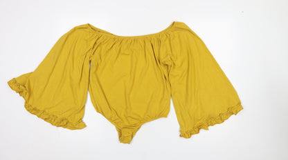 Womens UK Size 18 Glamorous One-Piece Yellow Bodysuit