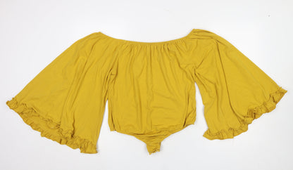 Womens UK Size 18 Glamorous One-Piece Yellow Bodysuit