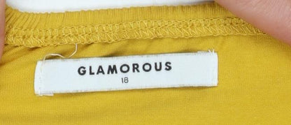 Womens UK Size 18 Glamorous One-Piece Yellow Bodysuit