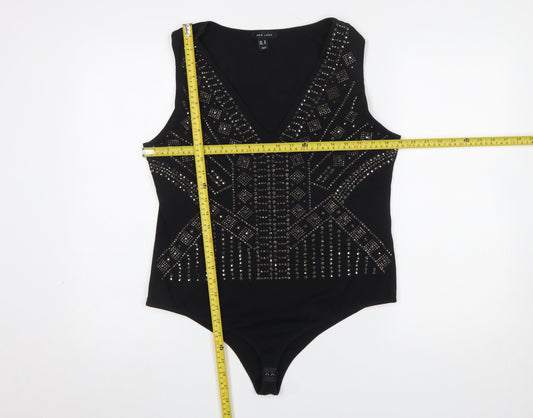 Womens UK Size 18 New Look One-Piece Black Bodysuit