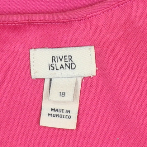 Womens UK Size 18 River Island Pink Camisole Blouse