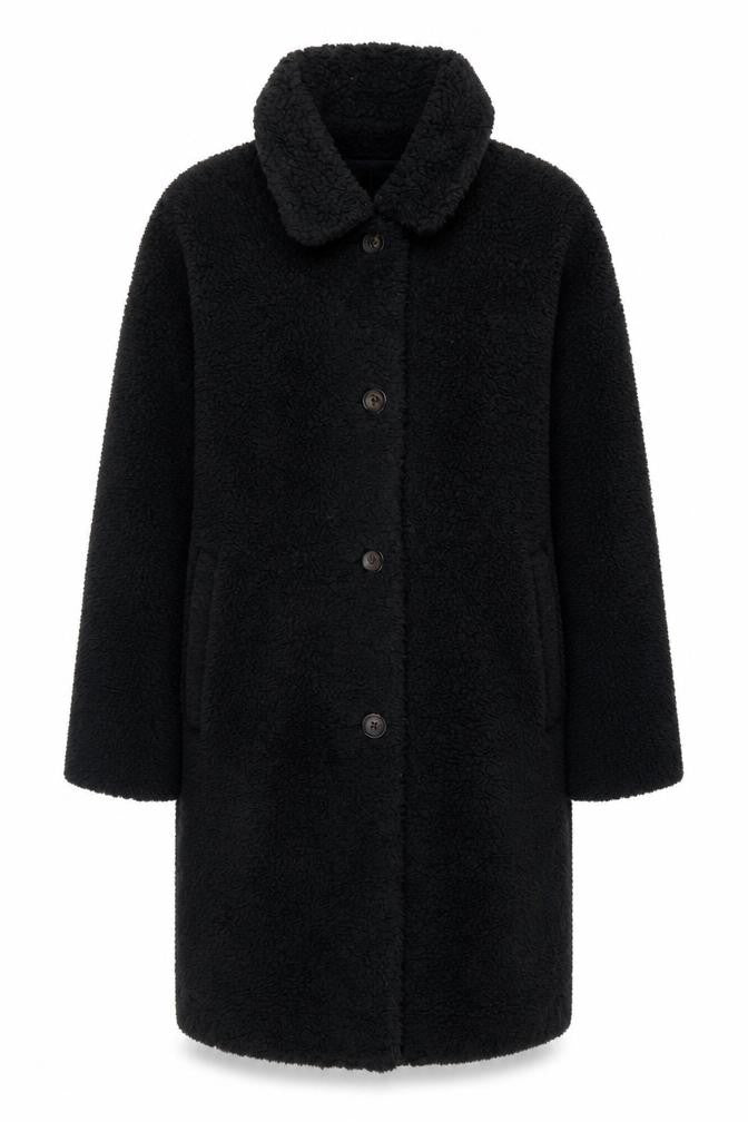 Womens UK Size M Uniqlo Black Overcoat