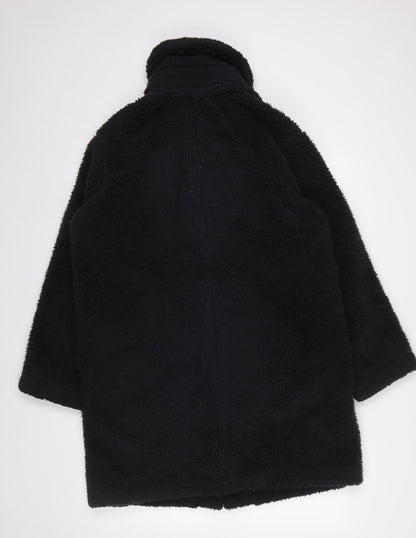 Womens UK Size M Uniqlo Black Overcoat