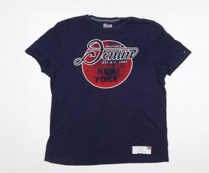 Mens UK Size M Tommy Hilfiger Blue  T-Shirt