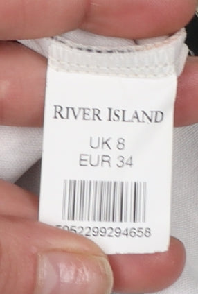 Womens UK Size 8 River Island Straight & Pencil Jersey Skirt