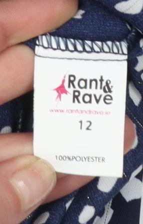 Womens UK Size 12 Rant & Rave Blue Tunic Blouse