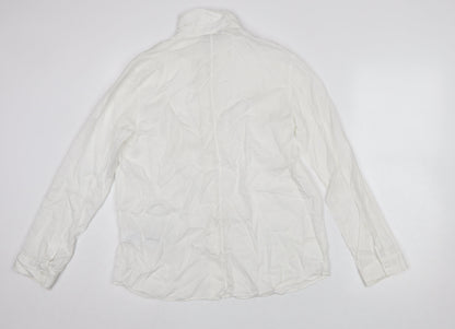 Womens UK Size 10 Massimo Dutti White Basic Button-Up