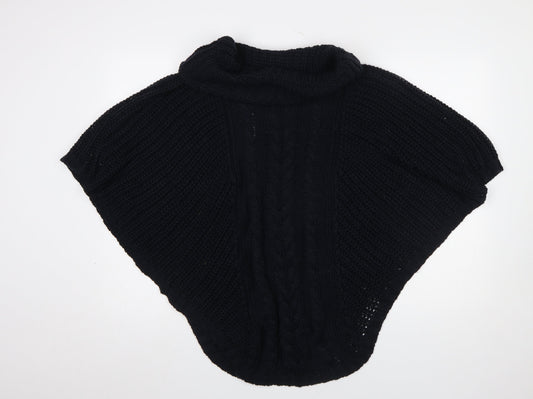 Accessorize Women Black Knit Cowl Snood Shawl M/L Winter Wool Blend