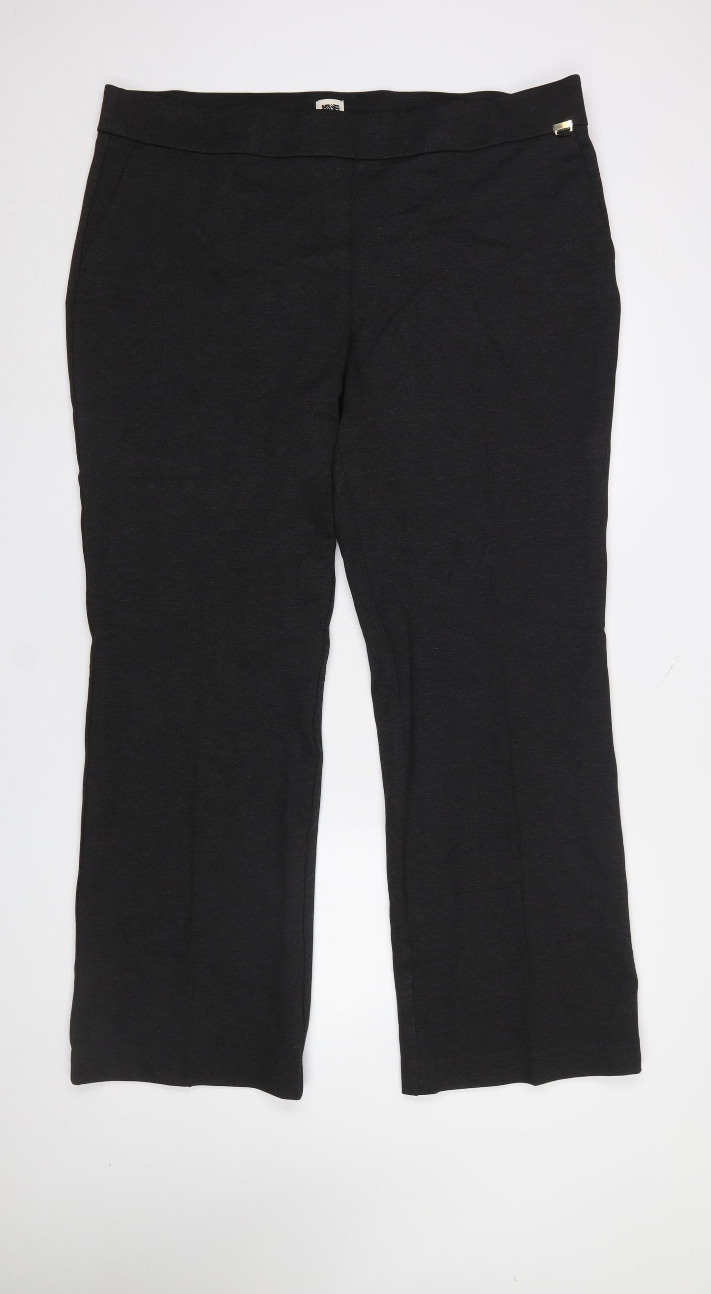 Womens UK Size 2XL Anne Klein Regular Fit Dress Pants Black Trousers