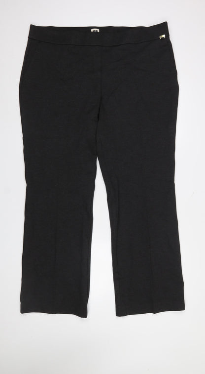 Womens UK Size 2XL Anne Klein Regular Fit Dress Pants Black Trousers
