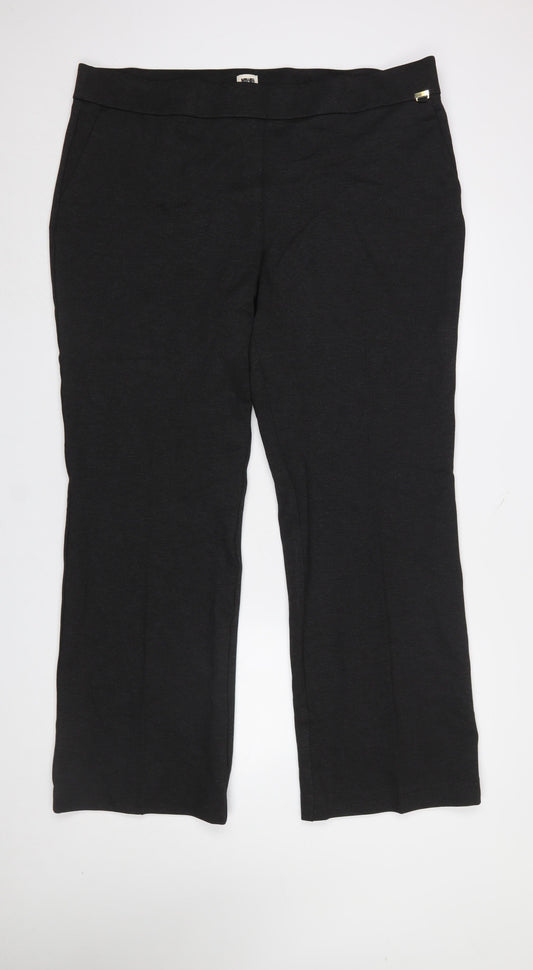Womens UK Size 2XL Anne Klein Regular Fit Dress Pants Black Trousers