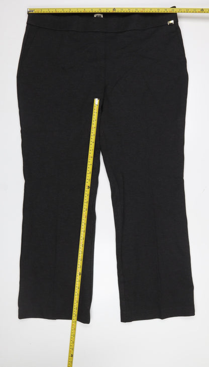 Womens UK Size 2XL Anne Klein Regular Fit Dress Pants Black Trousers
