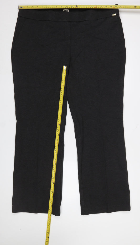 Womens UK Size 2XL Anne Klein Regular Fit Dress Pants Black Trousers