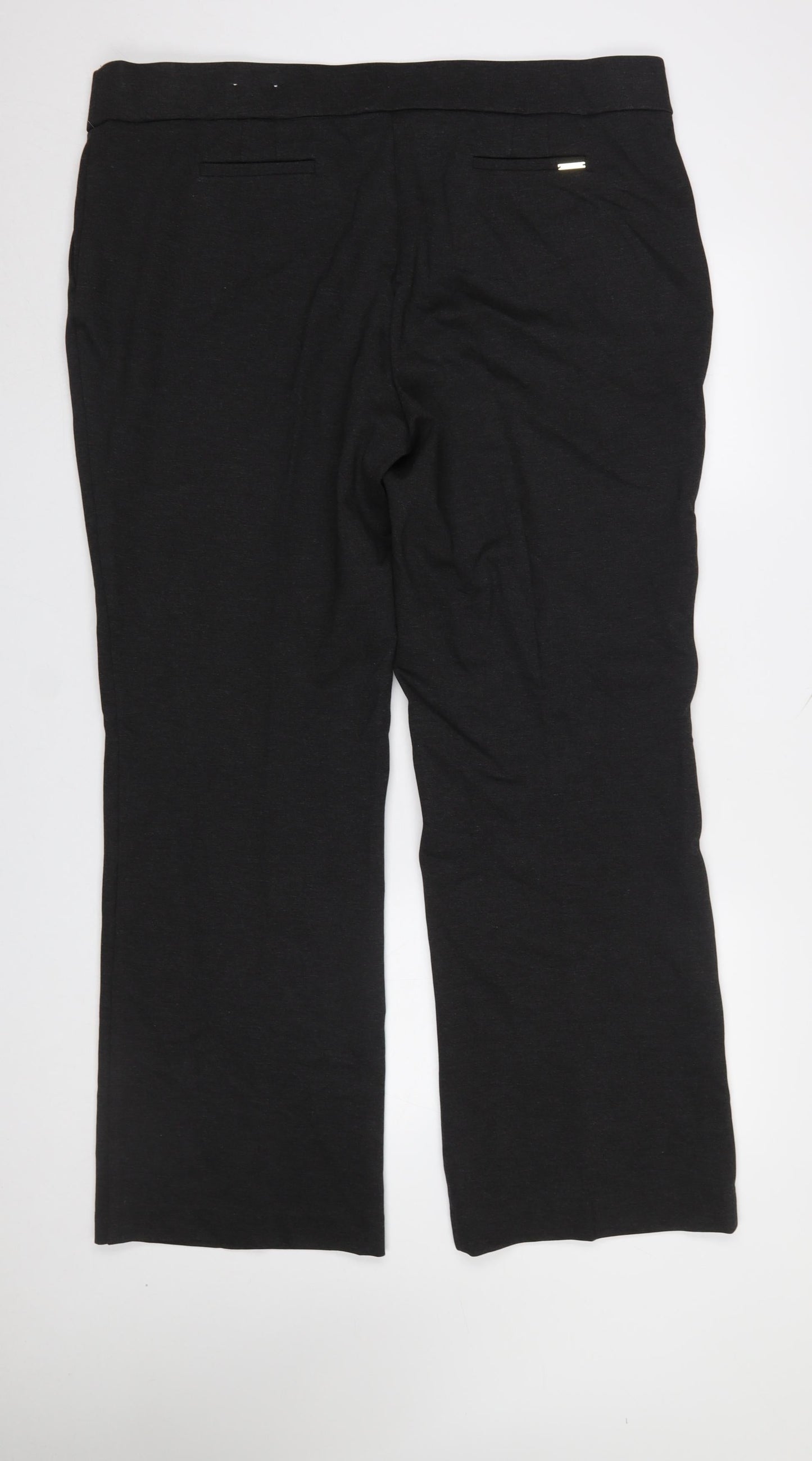 Womens UK Size 2XL Anne Klein Regular Fit Dress Pants Black Trousers