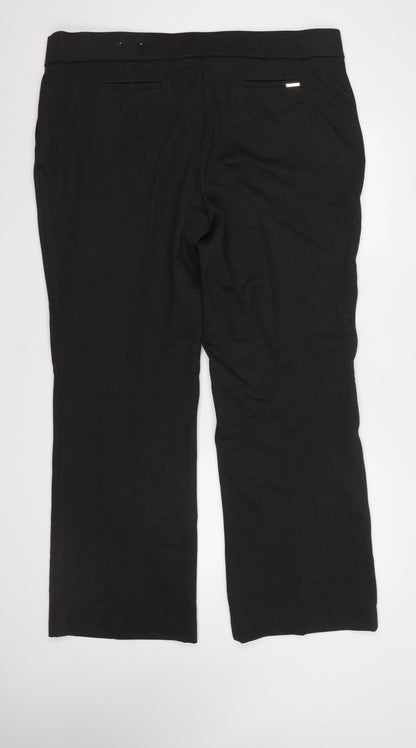 Womens UK Size 2XL Anne Klein Regular Fit Dress Pants Black Trousers