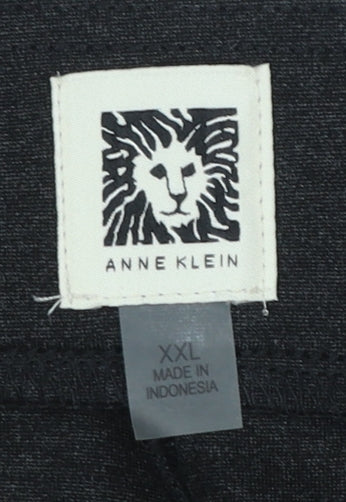 Womens UK Size 2XL Anne Klein Regular Fit Dress Pants Black Trousers