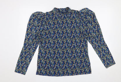 Womens UK Size 8 Girl In Mind Blue Tunic Blouse