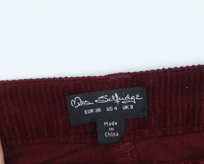 Womens UK Size 8 Miss Selfridge Mini Corduroy Skirt