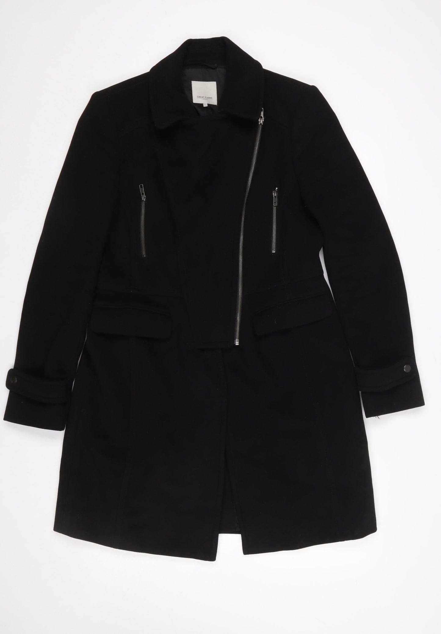 Womens UK Size L Great Plains Black Overcoat