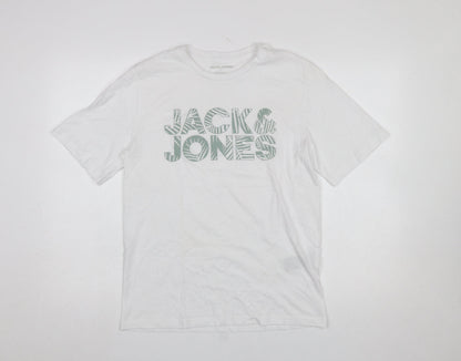 Mens UK Size S JACK & JONES White  T-Shirt