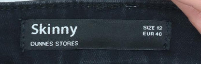 Womens UK Size 12 Dunnes Stores Slim Fit Skinny Black Jeans