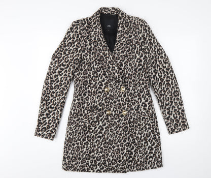 River Island Women Brown Leopard Print Blazer Size 6