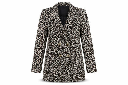 River Island Women Brown Leopard Print Blazer Size 6