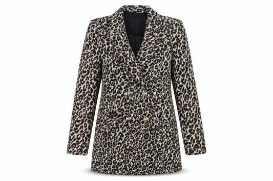 River Island Women Brown Leopard Print Blazer Size 6