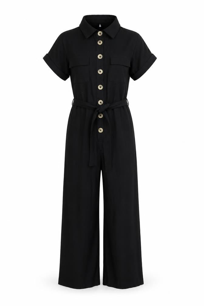 Womens UK Size 6 New Look One-Piece Black Jumpsuit