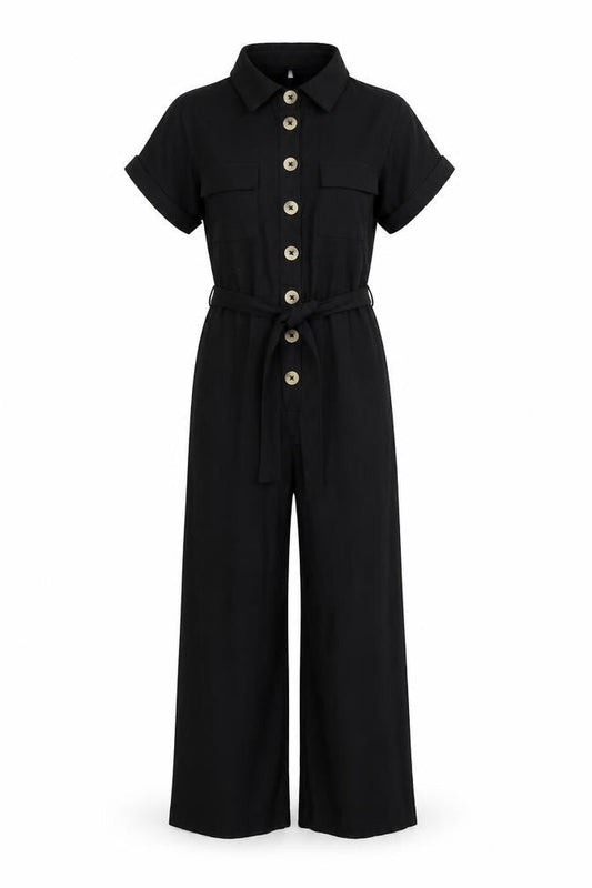 Womens UK Size 6 New Look One-Piece Black Jumpsuit
