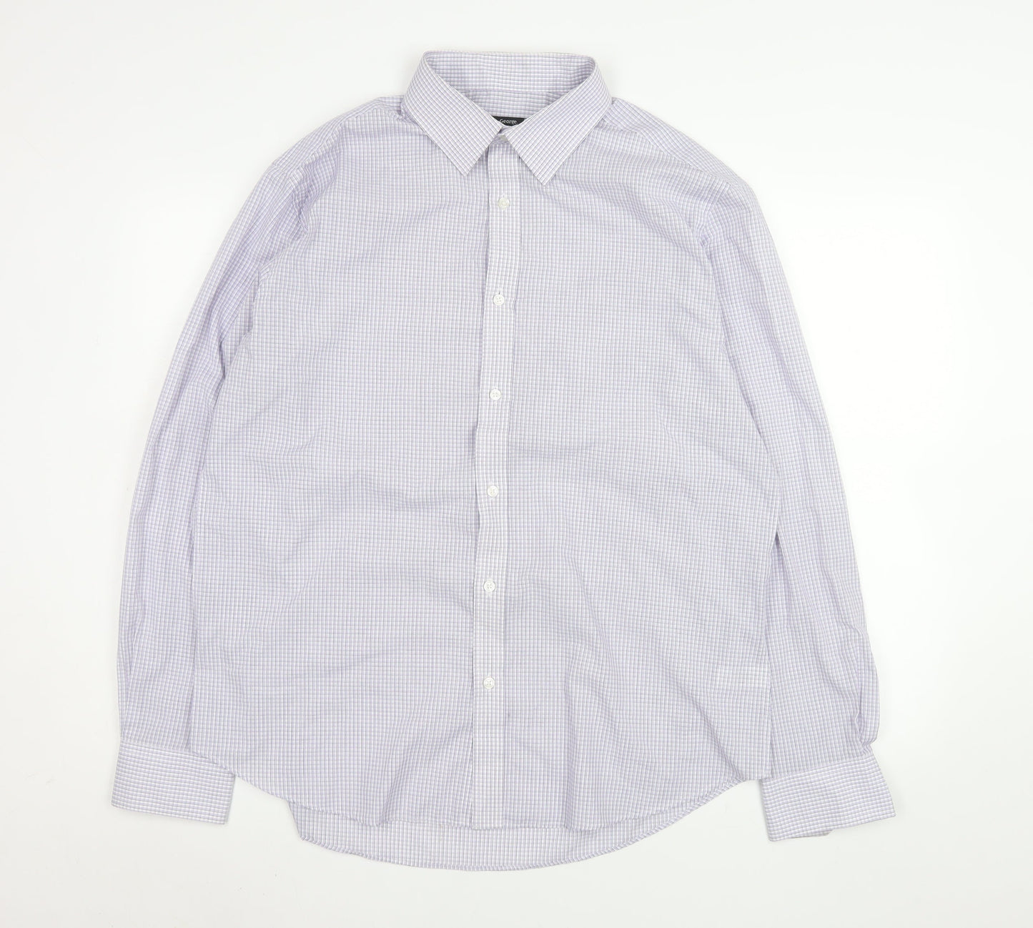 Mens UK Collar Size 17 George Smart Purple  Dress Shirt
