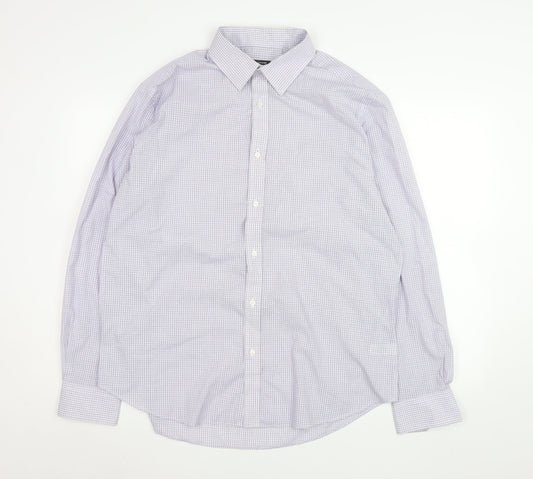 Mens UK Collar Size 17 George Smart Purple  Dress Shirt