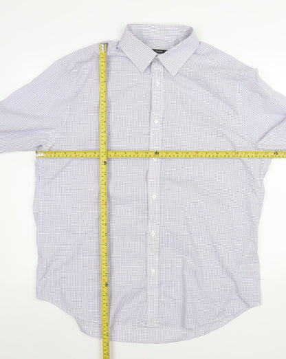Mens UK Collar Size 17 George Smart Purple  Dress Shirt