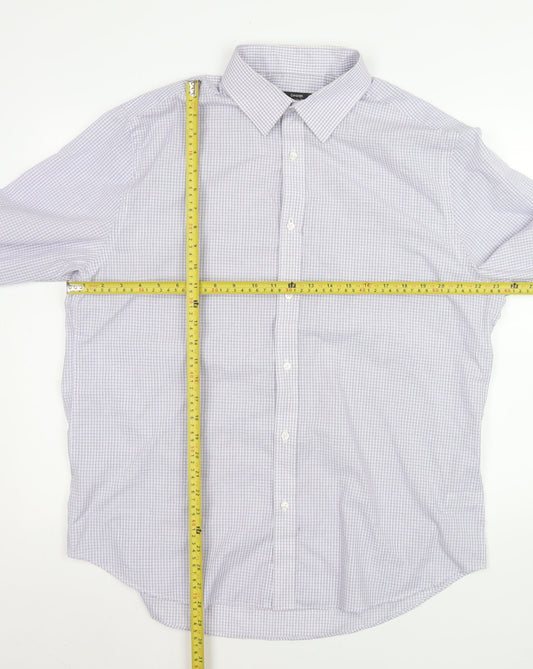 Mens UK Collar Size 17 George Smart Purple  Dress Shirt