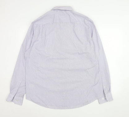 Mens UK Collar Size 17 George Smart Purple  Dress Shirt