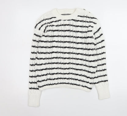 Womens UK Size 2XS Primark White Pullover Jumper