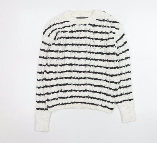Womens UK Size 2XS Primark White Pullover Jumper