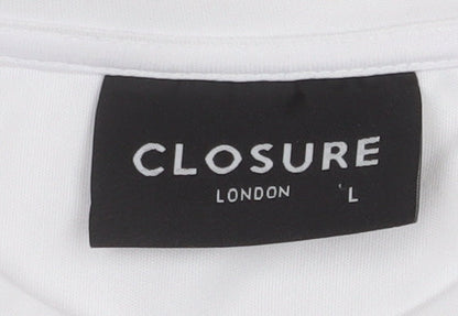 Mens UK Size L Closure London White  T-Shirt