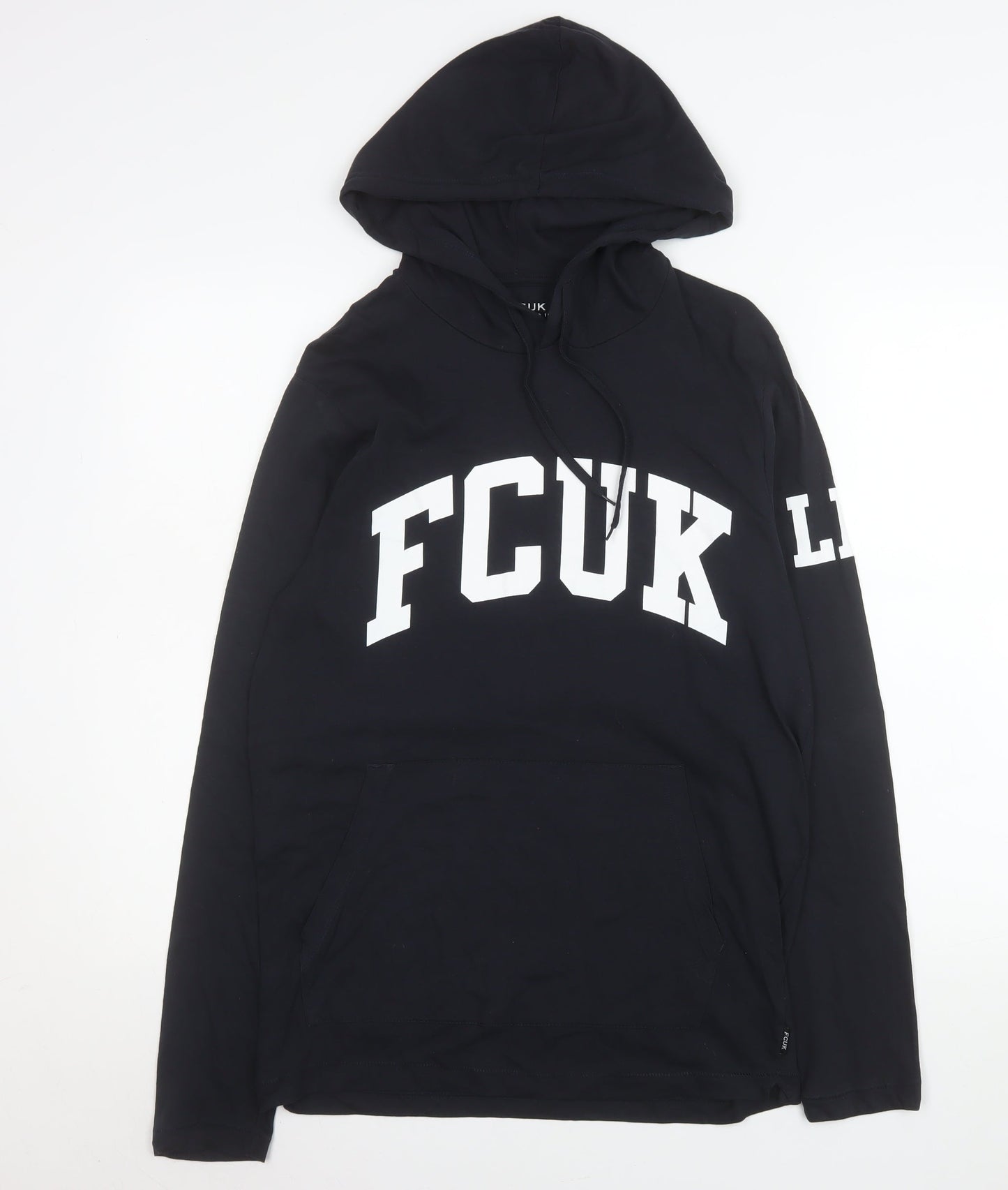 Womens UK Size L FCUK Black Pullover Hoodie
