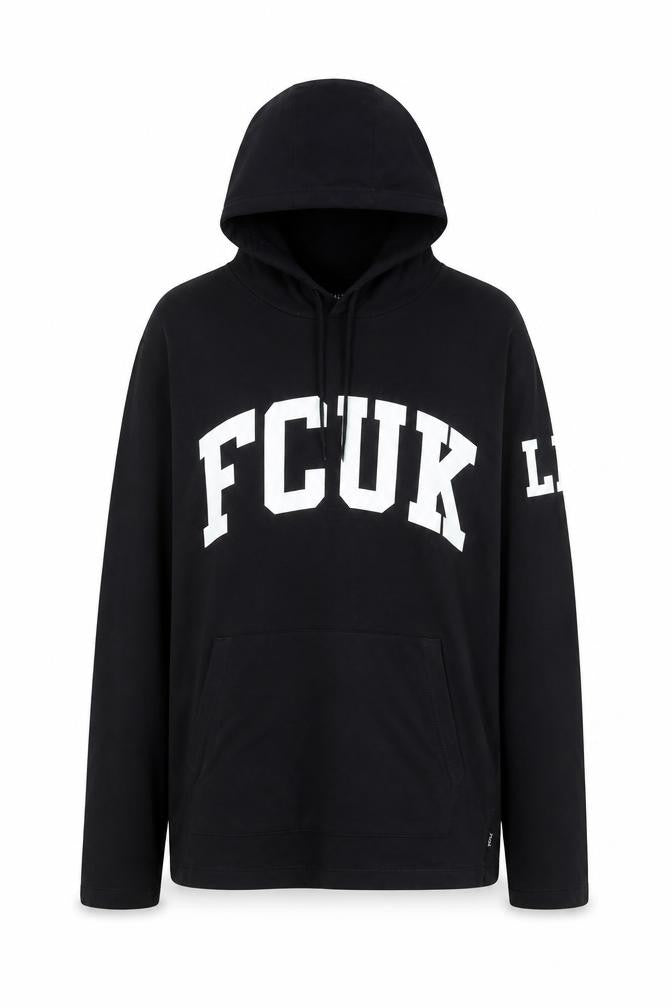 Womens UK Size L FCUK Black Pullover Hoodie
