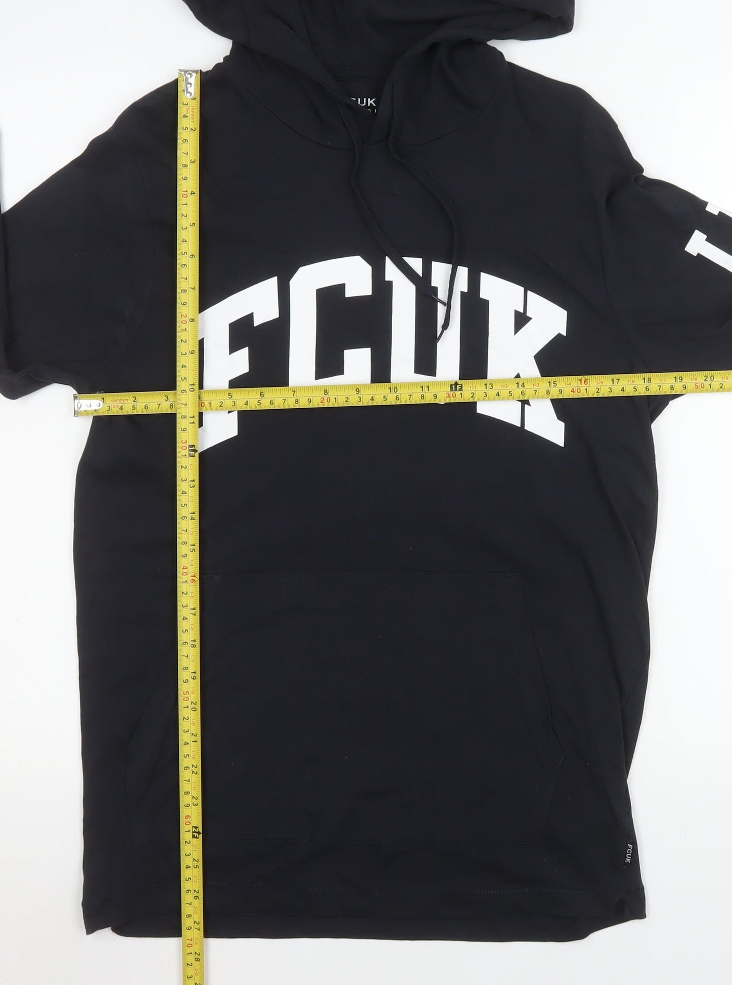 Womens UK Size L FCUK Black Pullover Hoodie