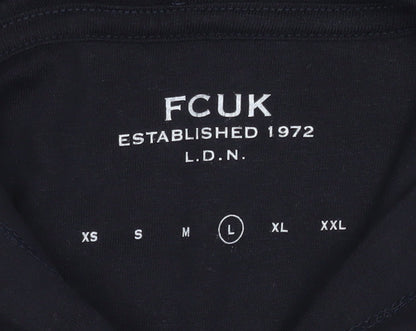 Womens UK Size L FCUK Black Pullover Hoodie