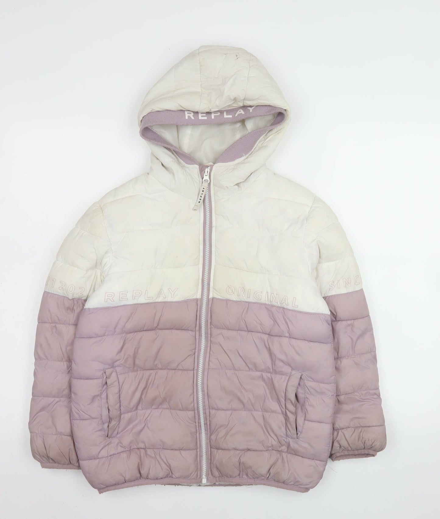 Girls UK Size 14 Years Replay Ivory Puffer Jacket