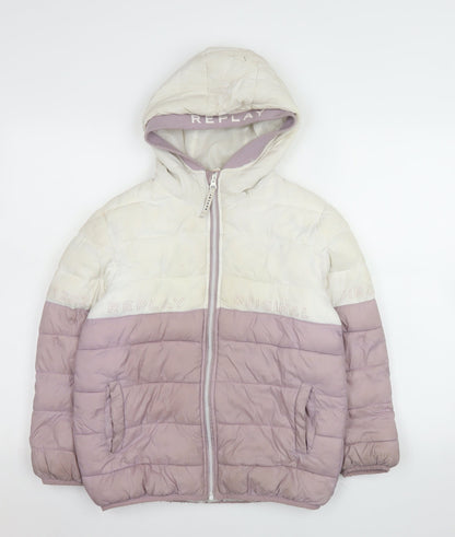 Girls UK Size 14 Years Replay Ivory Puffer Jacket