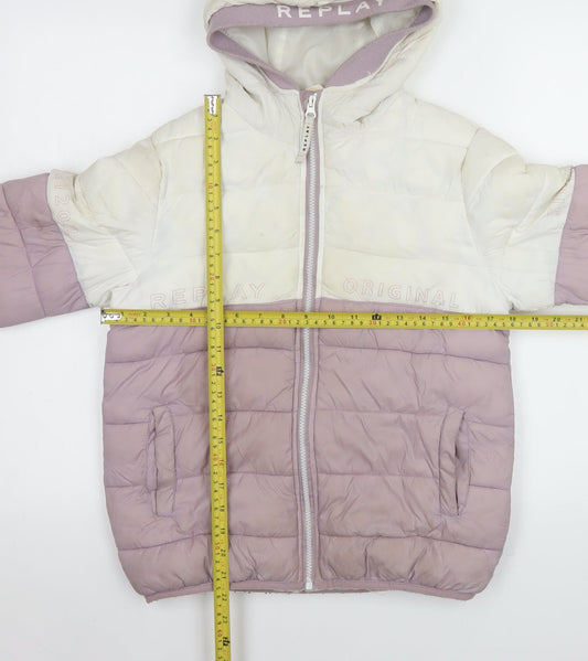 Girls UK Size 14 Years Replay Ivory Puffer Jacket