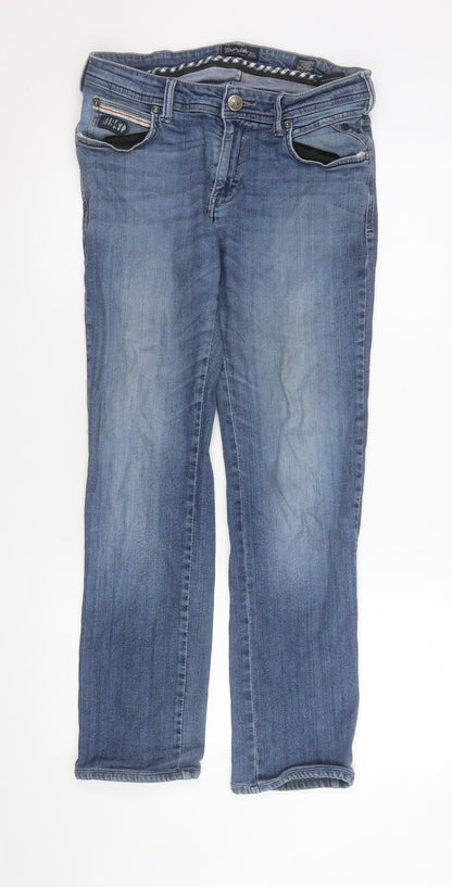 Mens UK Size 34 Wrangler Regular Fit Straight Blue Jeans