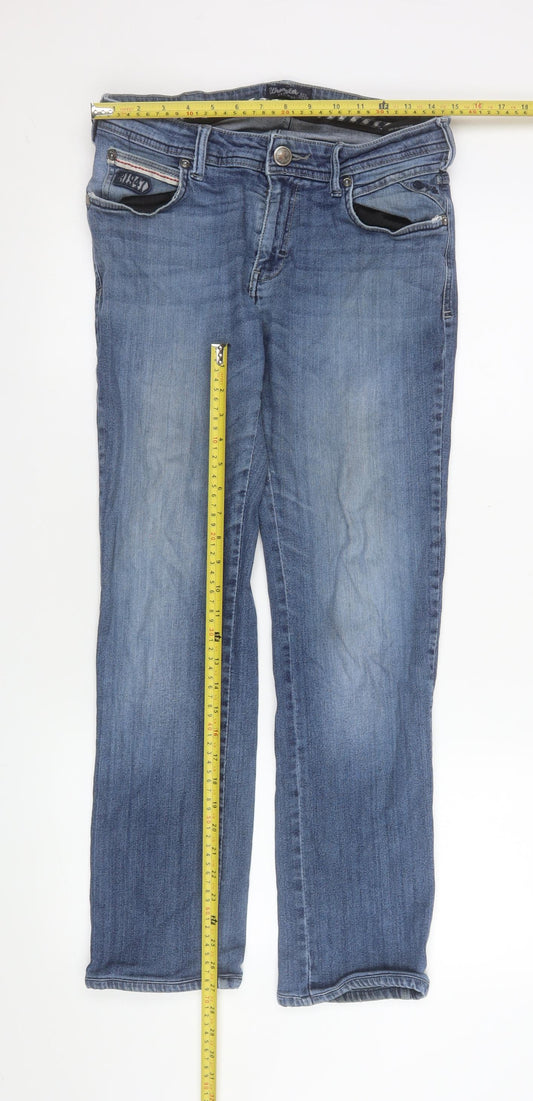 Mens UK Size 34 Wrangler Regular Fit Straight Blue Jeans