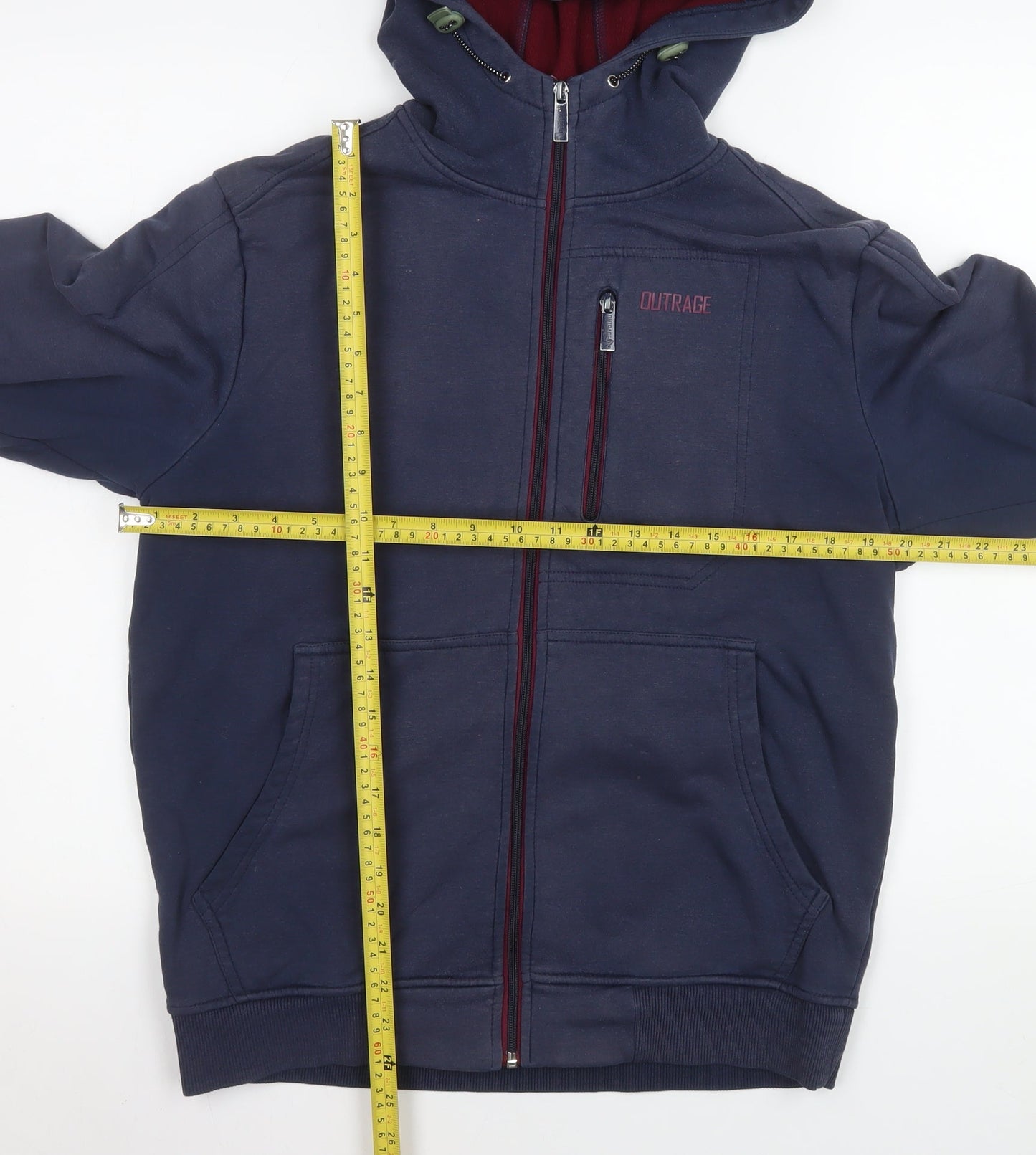 Mens UK Size M Outrage Blue Basic Jacket